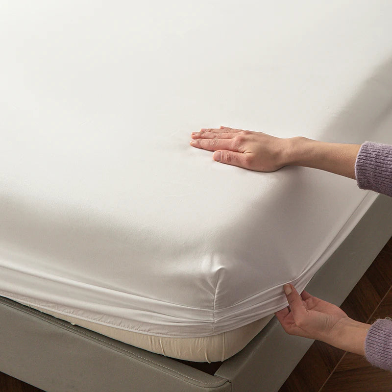 Microfiber Fitted Sheet Deep Pocket Wrinkle Free Bed Sheet Solid Color