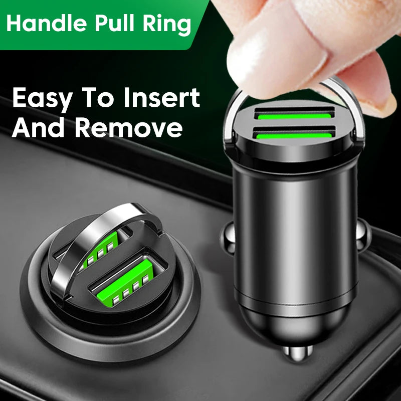 Dual USB Car Phone Charger 200W QC3.0 Fast Charging Cigarette Lighter Adapter
