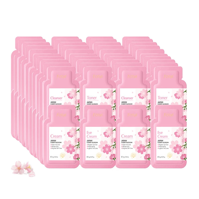 Face Skin Care Set with Moisturizer, Eye Cream, Toner & Cleanser - 40pcs