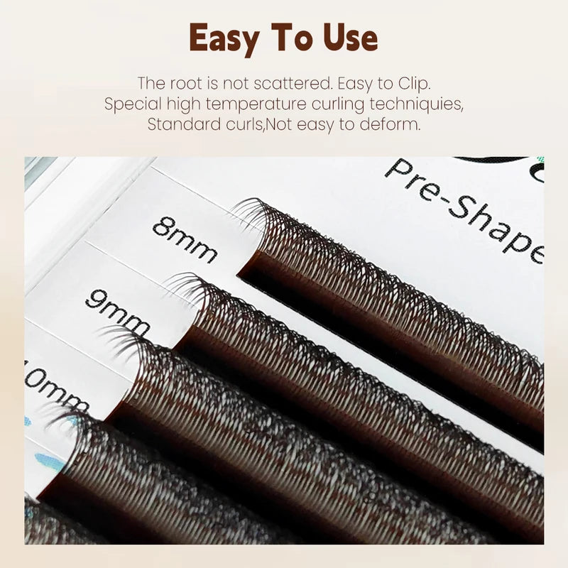 False Eyelash Extensions 0.10mm Volume Fans Handmade Natural Look