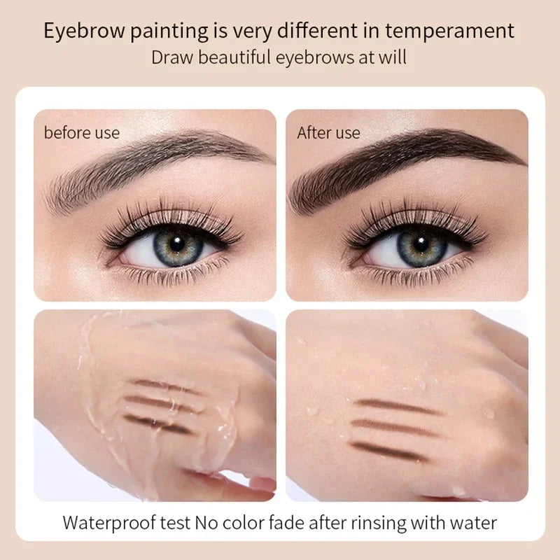 Waterproof Automatic Eyebrow Pencil - Double Head, Fine, Sweat-Resistant Makeup Tool