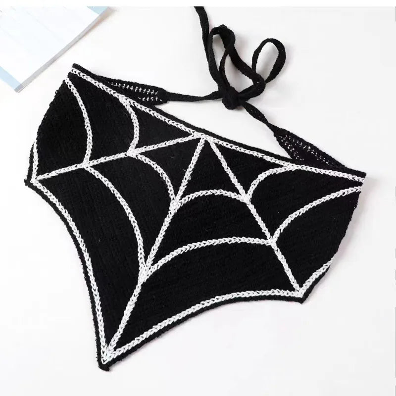 Halloween Bat Headscarf Hat for Women & Girls Knit Cotton Triangle Headgear
