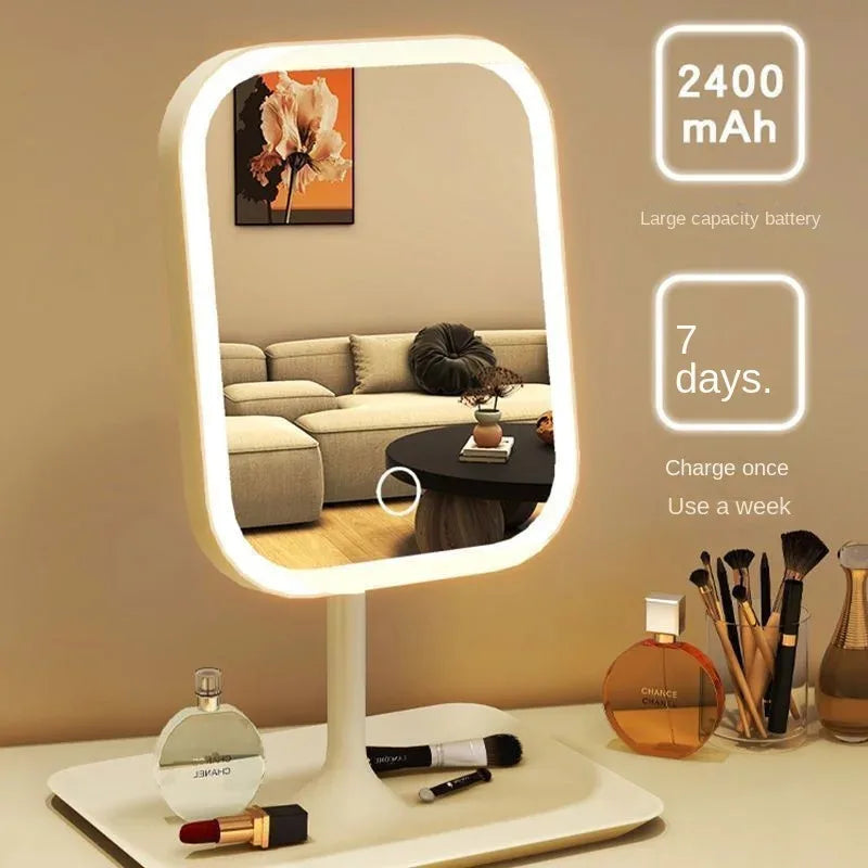 Rechargeable Dimmable LED Vanity Mirror with Touch Control - Portable Cosmetic Light for Home & Travel