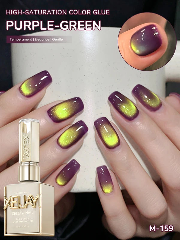 15ml Cat Eye Gel Polish with Glitter and Magnetic Effect for UV/LED Lamp - Home & Salon DIY