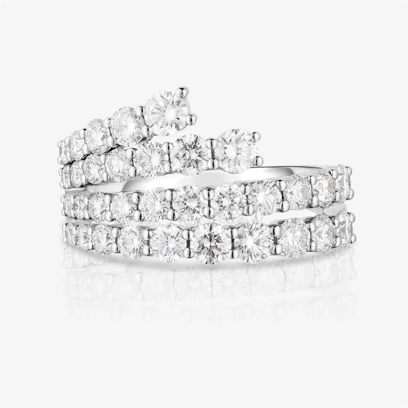 Women’s Silver Cubic Zirconia Wedding & Bridal Ring - Stylish Modern Jewelry