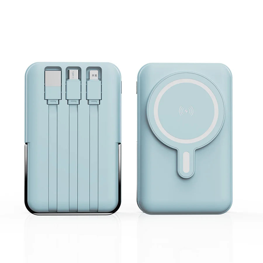 Wireless Magnetic Power Bank 10000mAh Fast Charging for Smartphones with Back Clip