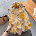 Women’s Versatile Cotton Linen Long Shawl with Silk Scarf