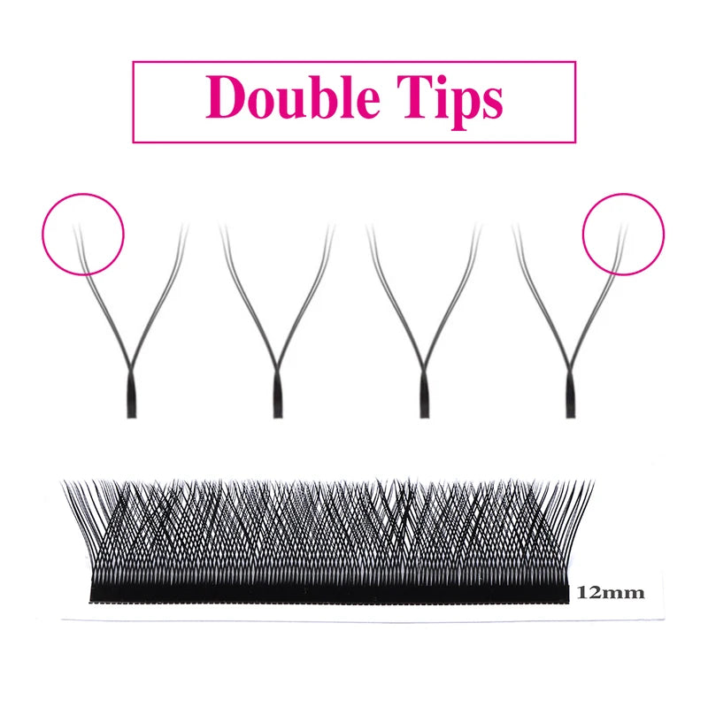 False Eyelashes 10 Pairs Premade Fan Faux Mink YY Shape Long-Lasting Eye Makeup