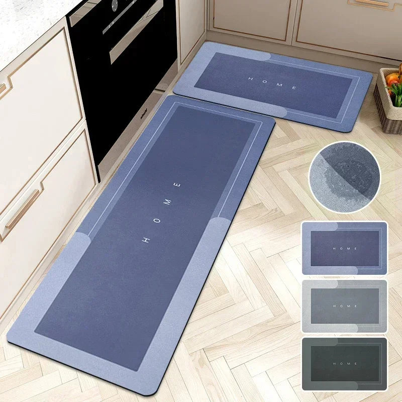 Diatomite Kitchen Rug Non-slip Absorbent Floor Mat for Entrance, Living Room & Bathroom