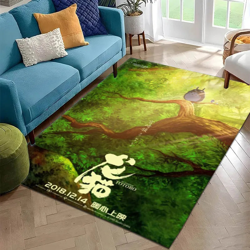 3D T-Totoro Anime Carpet Rug for Living Room Bedroom Decor Non-Slip Floor Mat