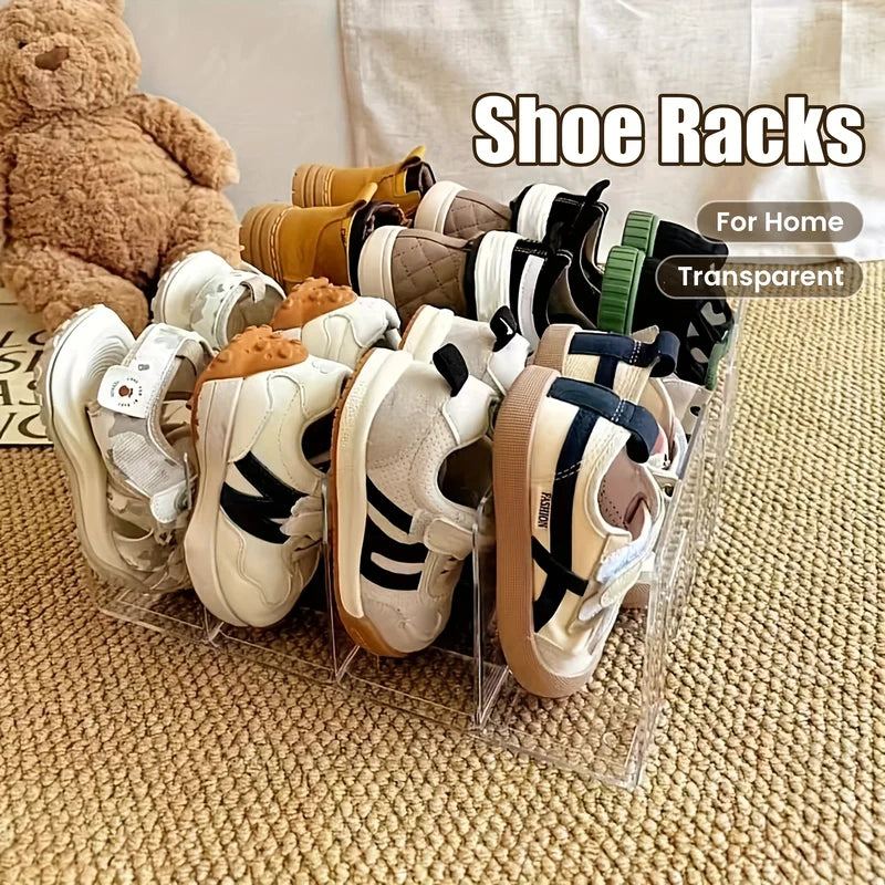 Transparent Multi-Layer Baby Shoe Rack - Space Saving Standing Organizer