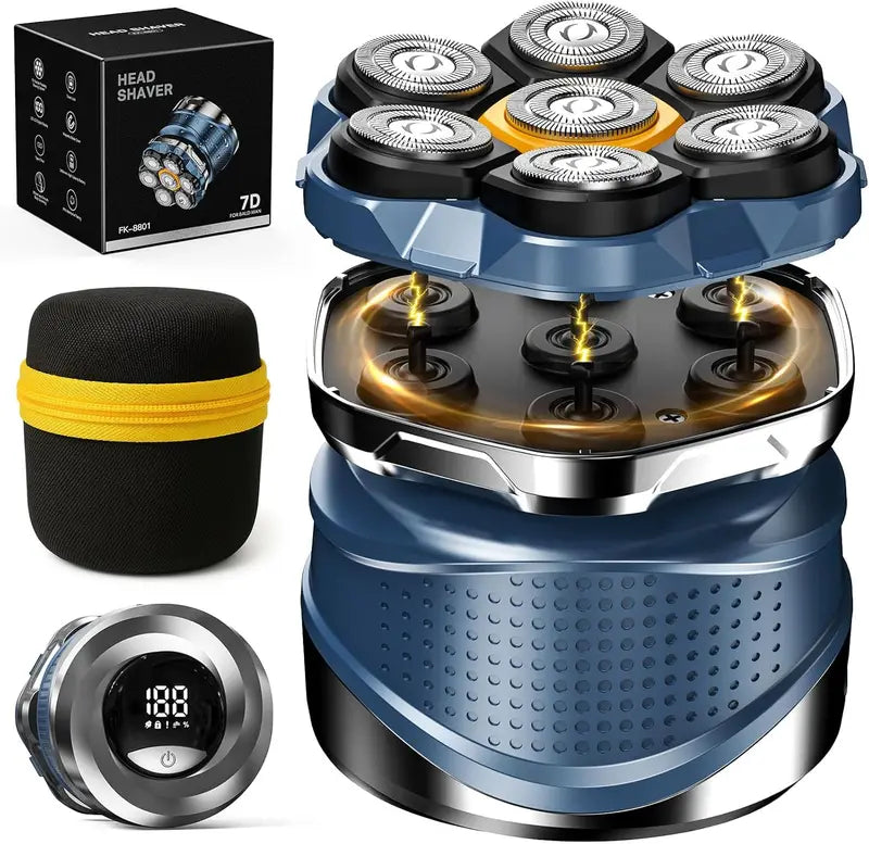 7D Magnetic Head Shaver for Bald Men Waterproof Electric Razor Wet Dry