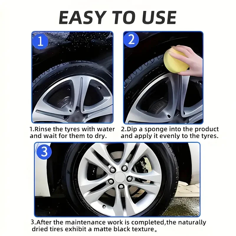300G Car Tire Gloss Wax - Black Durable Polishing & Refurbishing Wax
