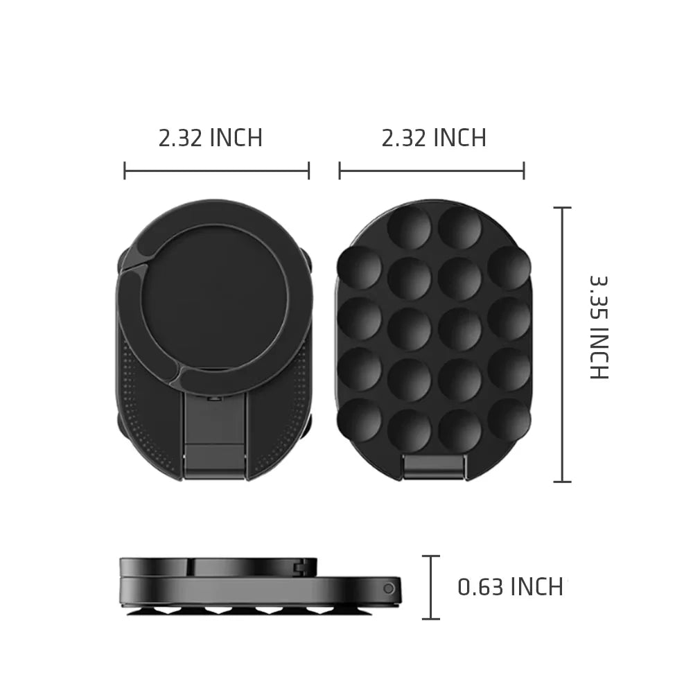 Universal Magnetic Suction Cup Phone Mount - 360° Rotation, Foldable Desktop & Wall Clamp