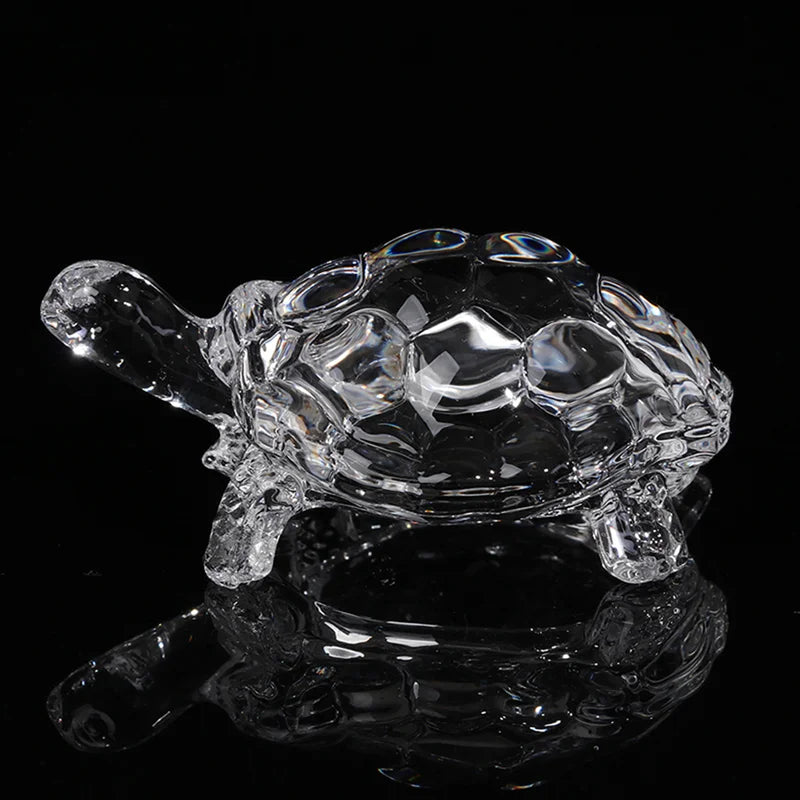 Miniature Tortoise Figurine Feng Shui Lucky Home Office Desk Decor Crystal Turtle