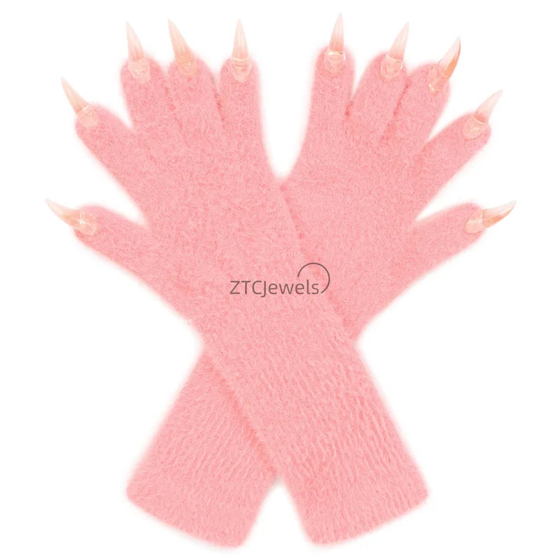 Halloween Animal Claw Gloves Long Nail Costume Prop for Cosplay & Parties