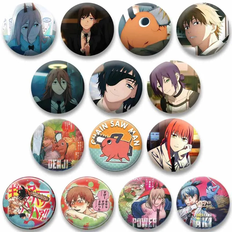 Anime Lapel Pins - Makima Denji Aki Meme Brooch Jewelry Badge Customizable