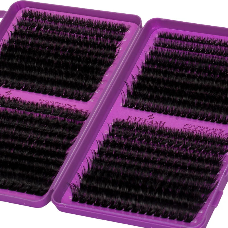 DIY Eyelash Clusters Kit with Bond & Seal - 9-16mm Wispy Natural Lash Extensions