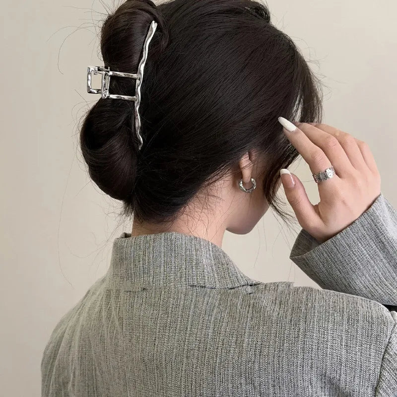 Irregular Cross Design Hair Claw Ponytail Holder Nonslip Geometric Hair Accessory