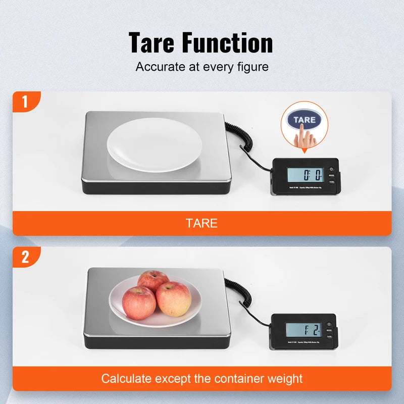 Digital Shipping Scale 440lbs with Tare Function LCD Display Portable Postal Weighing Scale
