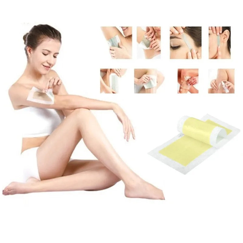 Hair Removal Wax Strips for Face & Body - 10 Pack, Easy to Use, Skin-Friendly