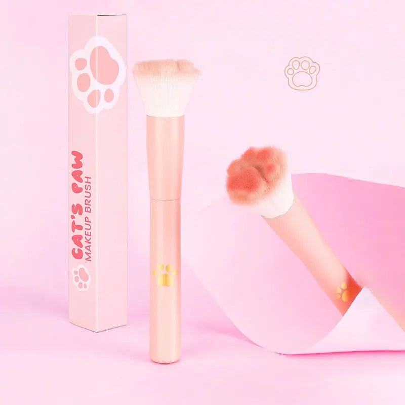 Cat Paw Makeup Brush with Storage Box, Professional Cosmetic Tool