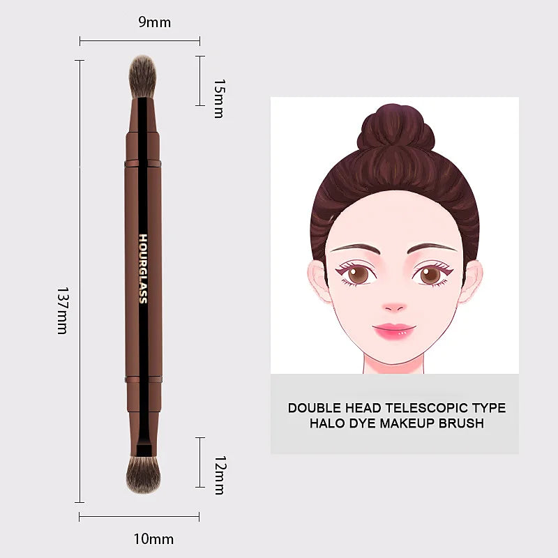 Double-Ended Makeup Brush for Eyeshadow - Retractable Eye Brush Tool