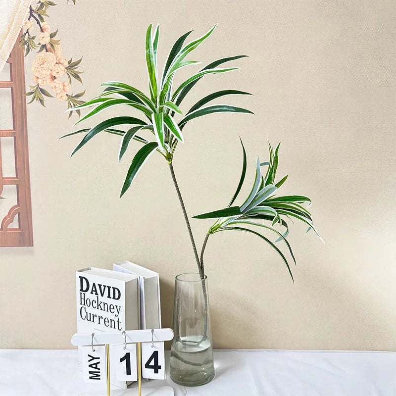 Artificial Dragon Blood Tree Branch with Green Leaves - Fake Floral Decor for Home & Restaurant