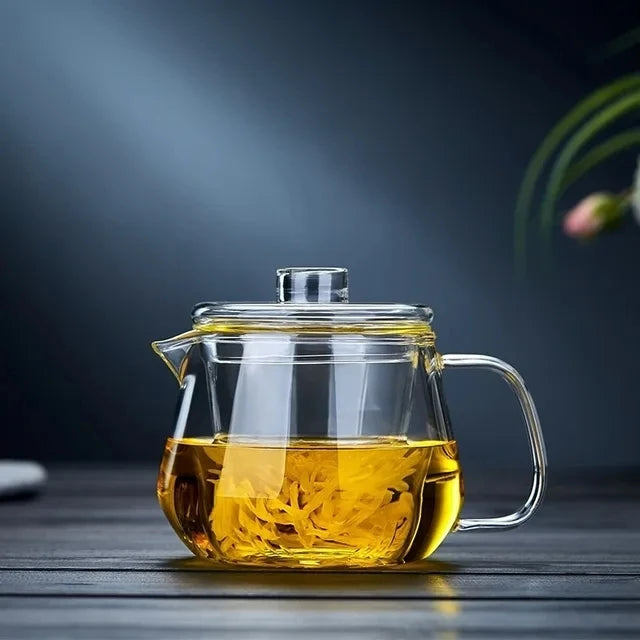 Glass Teapot Penguin Shape Chinese Tea Ceremony Set 480ML 600ML Transparent