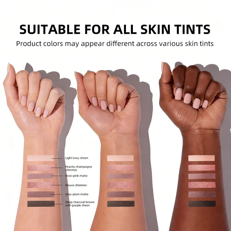 Mini Eyeshadow Palette with Matte & Shimmer Neutral Shades – Long-Lasting, Blendable, Portable Makeup
