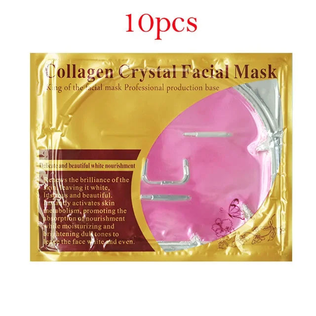 Crystal Collagen Gold Face Masks - Anti-Aging, Hydrating, Moisturizing 10 Pack
