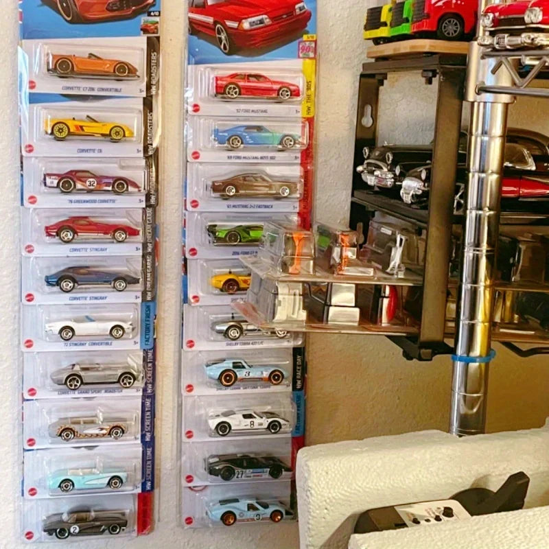 10pcs Wall-Mounted Car Display Case Organizer Space-Saving Garage Transparent Bubble Compartments Toy Storage Rack