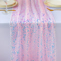 Iridescent Glitter Sequin Table Runner for Wedding & Party Decor