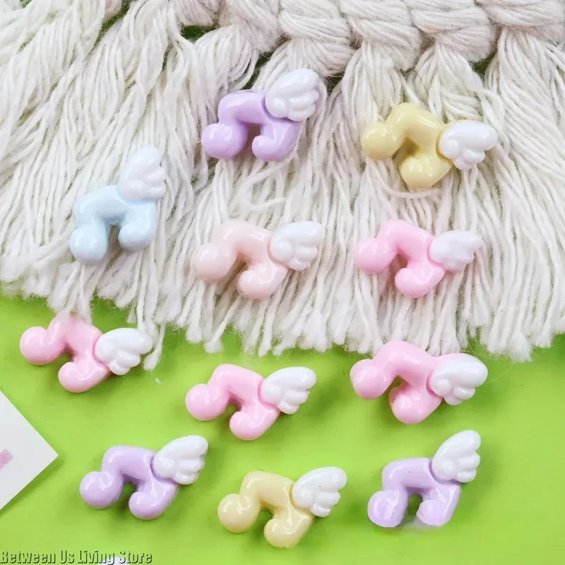 Mini Nail Art Decorations 20Pcs Resin Wing Accessories for DIY Nail Design & Crafts