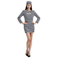 Prisoner Cosplay Costume Set for Men & Women - Striped Top Pants Hat