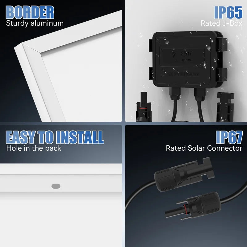 100W Monocrystalline Solar Panel for RV & Outdoor Use - High Efficiency