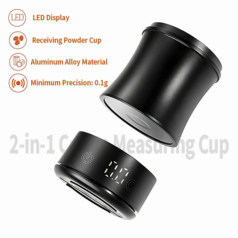 High-Precision Coffee Scale with 58mm Dosing Cup – Espresso Barista Tool Set