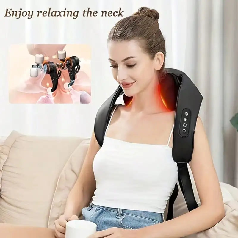 Ergonomic Neck Massager with Reversible Cloth Cover - Relaxation & Pain Relief