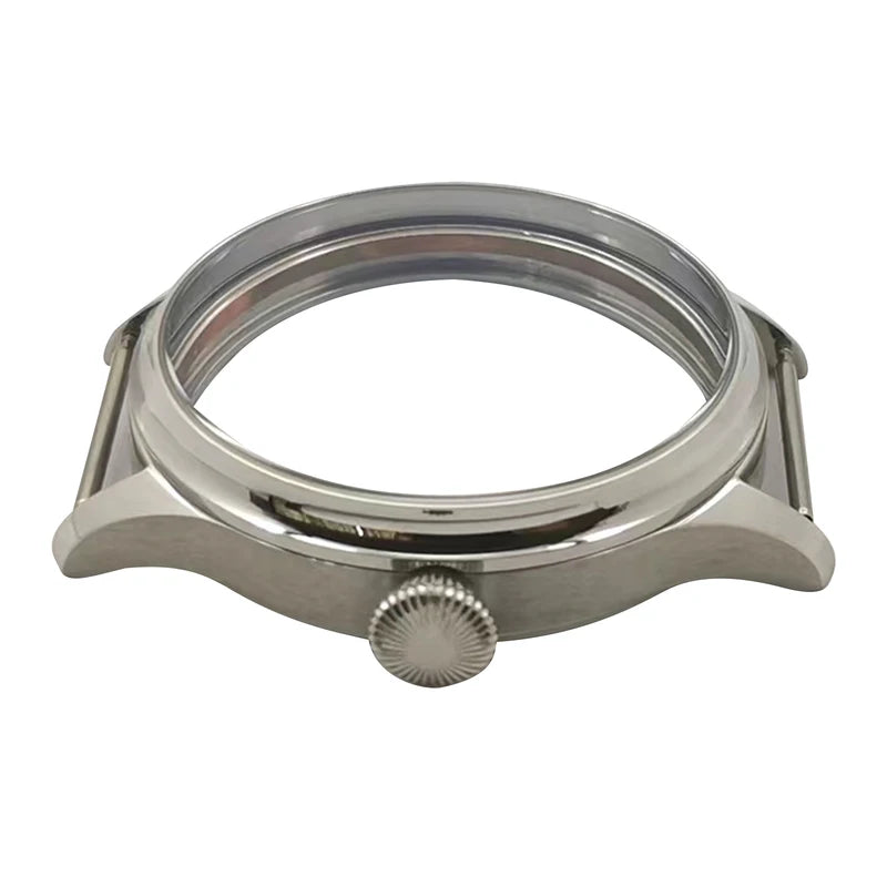 Stainless Steel Watch Case Kit for ETA6497/6498 & Seagull ST3600 Movements, Waterproof, 42mm