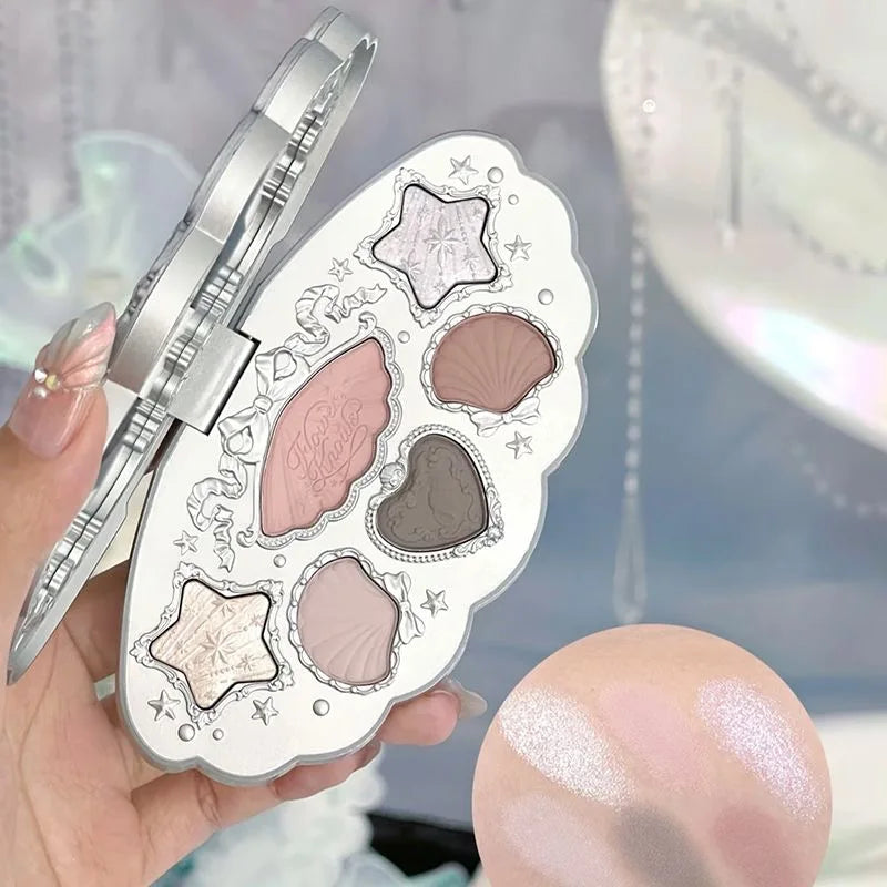 Vegan Makeup Eye Shadow Palette with 6 Color Options - Matte, Pearl, Glitter Finishes