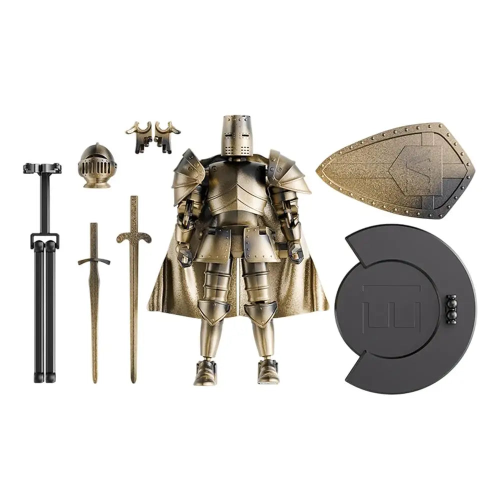 Medieval Knight Action Figure with Flexible Joints & Detachable Base - Full Body Model, Multi-Color