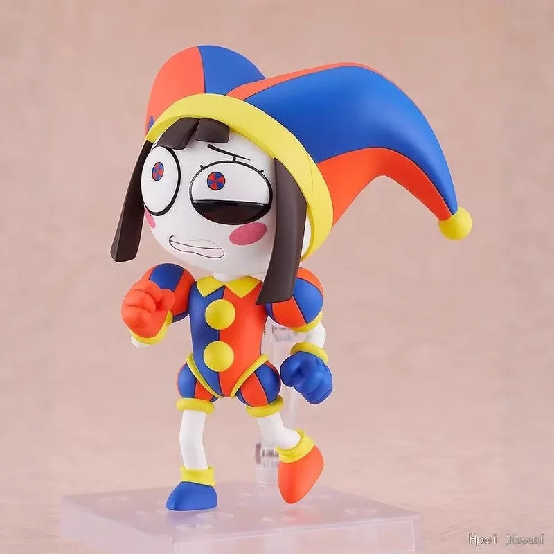 Chibi Pomni Digital Circus Collectible Figure with Interchangeable Face - Desktop Ornament