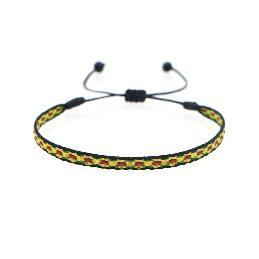 Handwoven Boho Friendship Bracelet for Women and Men - Colombia Cloth Wrap Jewelry