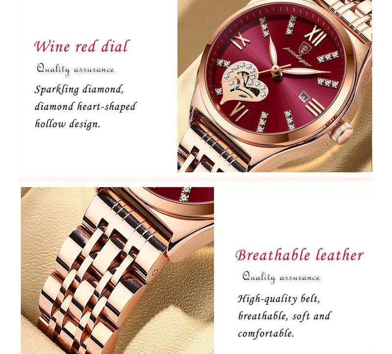 Luxury Waterproof Luminous Quartz Women's Wristwatch - Stainless Steel Elegant Fashion Watch