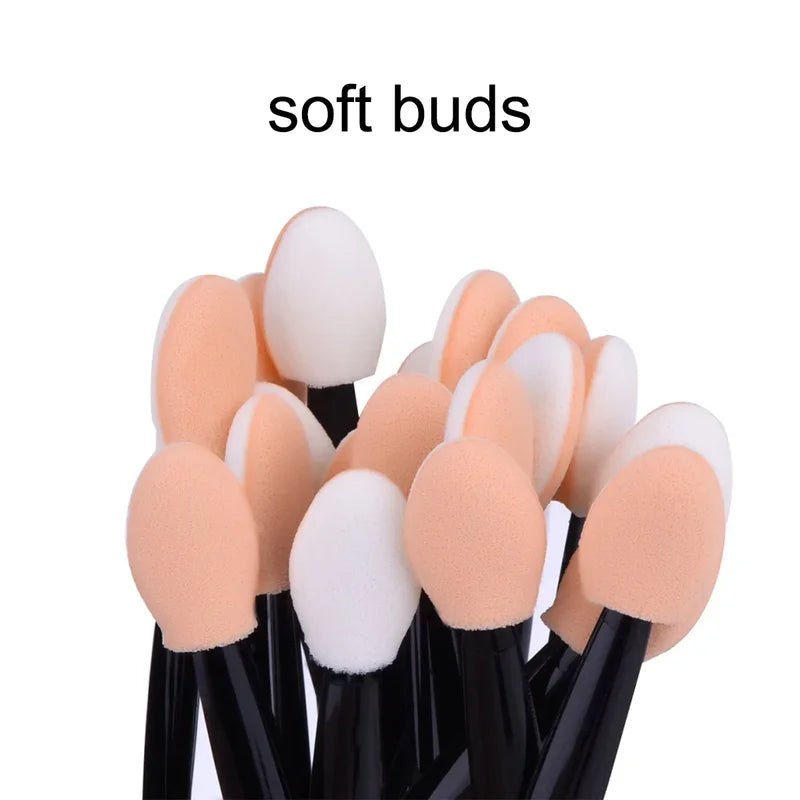 Disposable Eyeshadow Applicator Set - Double End Sponge Makeup Brushes, Portable, Bulk 30/50 Pcs