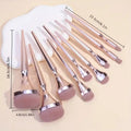 9pcs Rose Gold Makeup Brush Set for Face Eyeshadow Blush Highlighter Foundation
