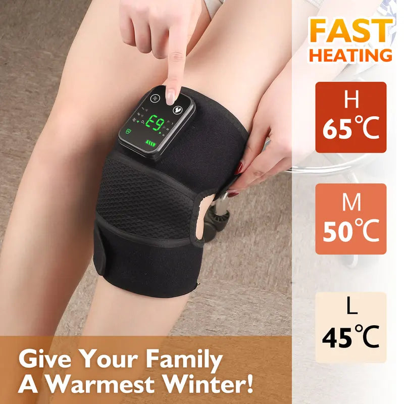 Rechargeable Electric Heating Knee Massager with Vibration & Adjustable Heat