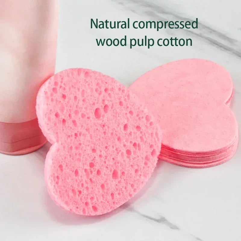 10PCS Natural Cellulose Face Cleaning Sponges for Exfoliating and Makeup Removal