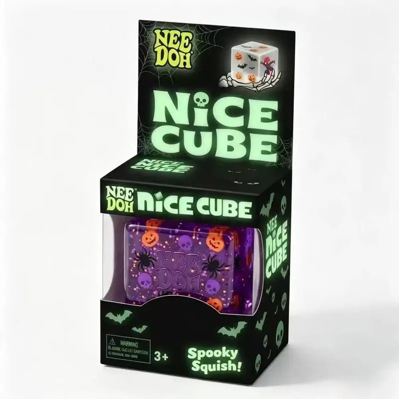 Halloween Spooky Squish Toy Cube Pumpkin Spider Skull Anxiety Relief Fidget Sensory Toy