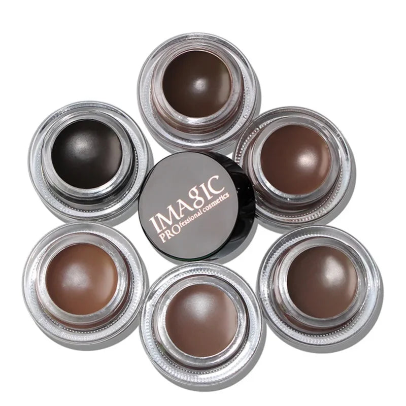 Professional Waterproof Eyebrow Gel Set - 6 Natural Colors with Brush